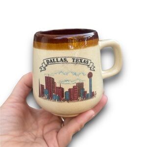 Vintage Boho Ceramic Dallas Texas Mug